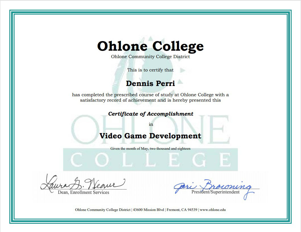Video Game Development Certification